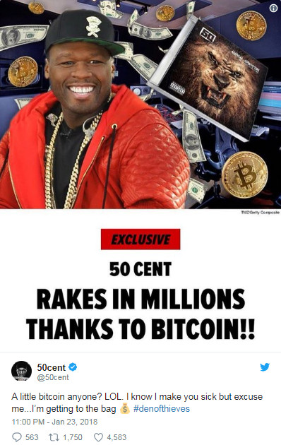 O 50 Cent έβγαλε κατά λάθος 8 εκ. δολάρια από το Bitcoin